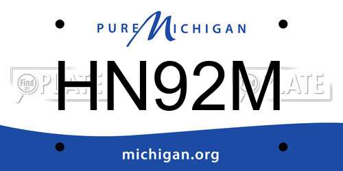 HN92M Michigan License Plate