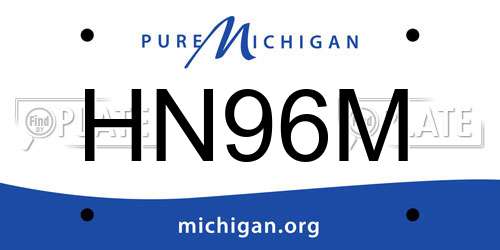 HN96M Michigan License Plate