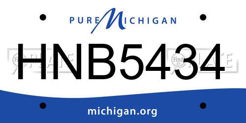HNB5434 Michigan License Plate