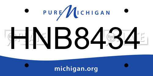 HNB8434 Michigan License Plate