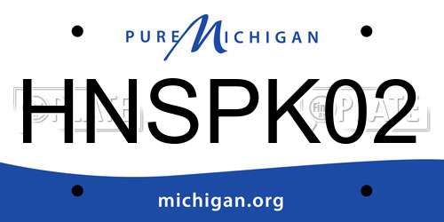 HNSPK02 Michigan License Plate