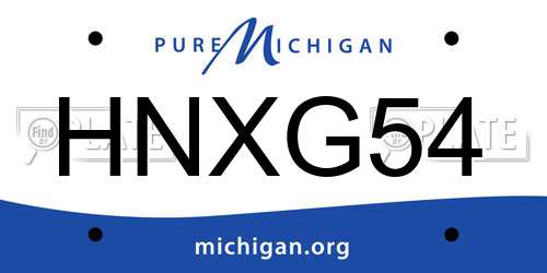 HNXG54 Michigan License Plate