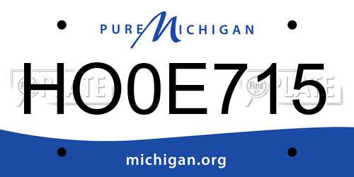 HO0E715 Michigan License Plate