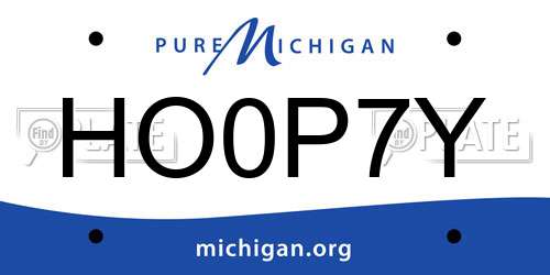 HO0P7Y Michigan License Plate