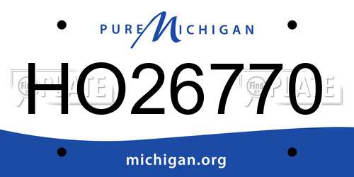 HO26770 Michigan License Plate