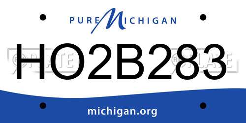 HO2B283 Michigan License Plate