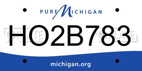 HO2B783 Michigan License Plate