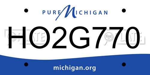 HO2G770 Michigan License Plate