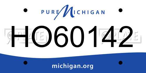 HO60142 Michigan License Plate