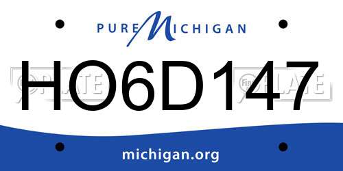 HO6D147 Michigan License Plate