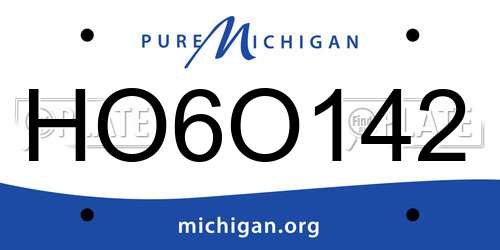 HO6O142 Michigan License Plate