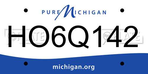 HO6Q142 Michigan License Plate