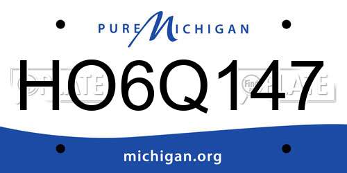 HO6Q147 Michigan License Plate