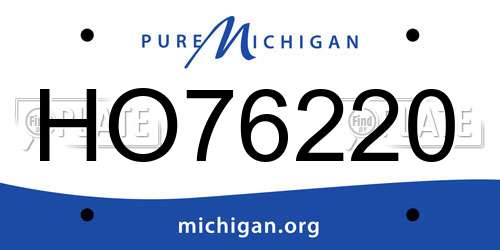 HO76220 Michigan License Plate