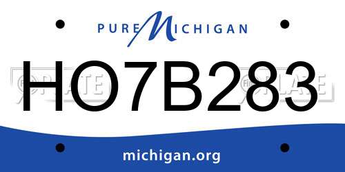 HO7B283 Michigan License Plate