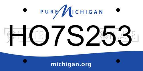 HO7S253 Michigan License Plate