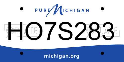 HO7S283 Michigan License Plate