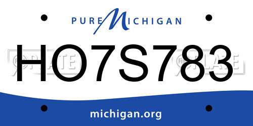 HO7S783 Michigan License Plate