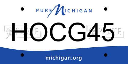 HOCG45 Michigan License Plate