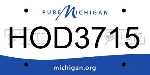 HOD3715 Michigan License Plate
