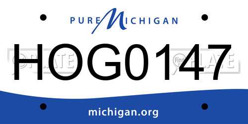 HOG0147 Michigan License Plate