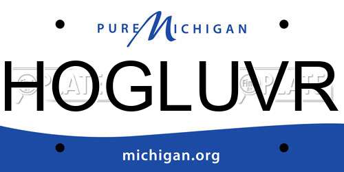 HOGLUVR Michigan License Plate