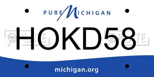 HOKD58 Michigan License Plate