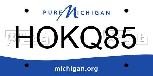 HOKQ85 Michigan License Plate