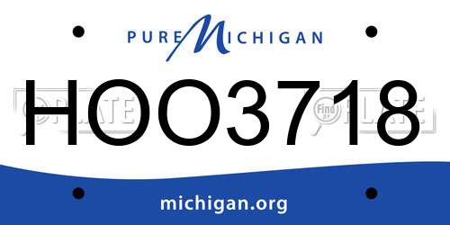 HOO3718 Michigan License Plate