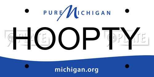 HOOPTY Michigan License Plate