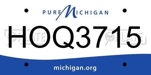 HOQ3715 Michigan License Plate