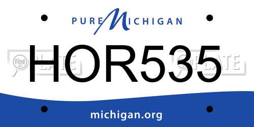 HOR535 Michigan License Plate