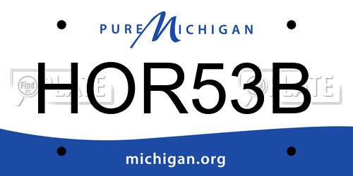 HOR53B Michigan License Plate
