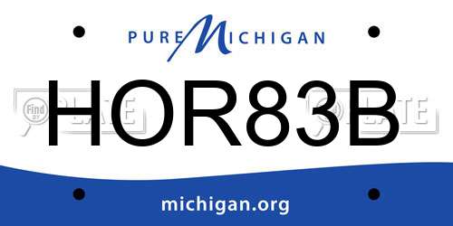 HOR83B Michigan License Plate