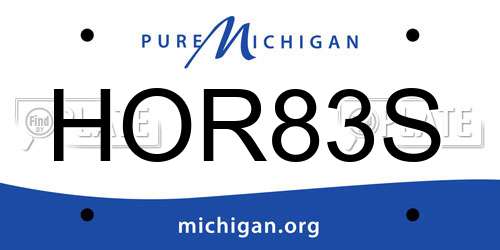 HOR83S Michigan License Plate
