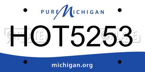 HOT5253 Michigan License Plate