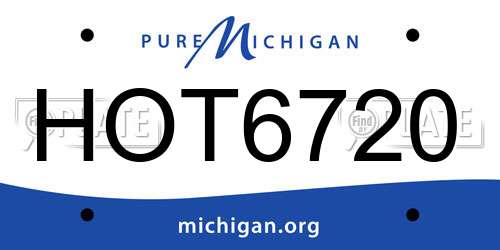 HOT6720 Michigan License Plate