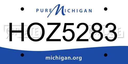 HOZ5283 Michigan License Plate