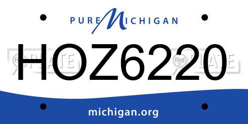 HOZ6220 Michigan License Plate