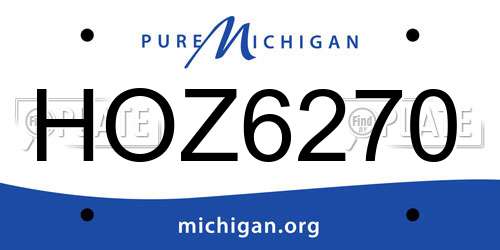 HOZ6270 Michigan License Plate