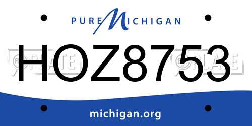 HOZ8753 Michigan License Plate