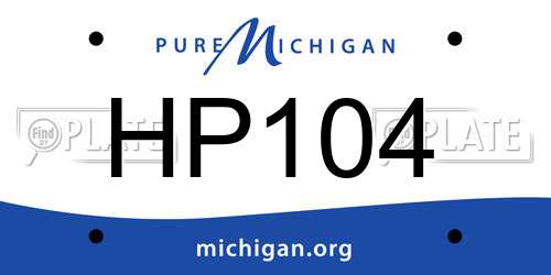 HP104 Michigan License Plate