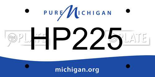 HP225 Michigan License Plate