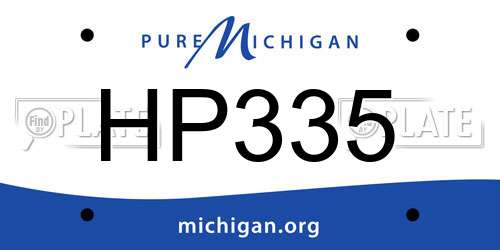 HP335 Michigan License Plate