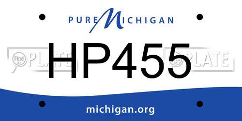 HP455 Michigan License Plate