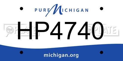 HP4740 Michigan License Plate