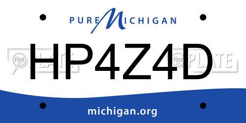 HP4Z4D Michigan License Plate