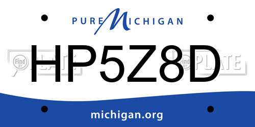 HP5Z8D Michigan License Plate