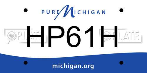 HP61H Michigan License Plate