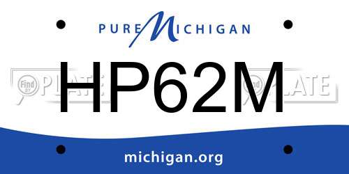 HP62M Michigan License Plate